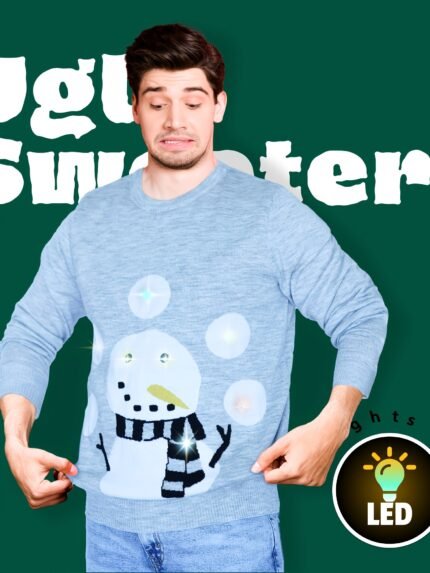 LED -Up Ugly Christmas Sweater for Adults - Self-Lit Glowing Party Pullover with Penguin & Snowflake Patterns, - (No Plug) - Family Matching Xmas Outfits for Men & Women, Winter Holiday Events, winter clothes for christmas party,winter christmas clothes,festive christmas sweater,light up christmas sweater,christmas garland mantel,christmas winter clothes,christmas tree sweater,christmas mantel,christmas attire,holiday clothes