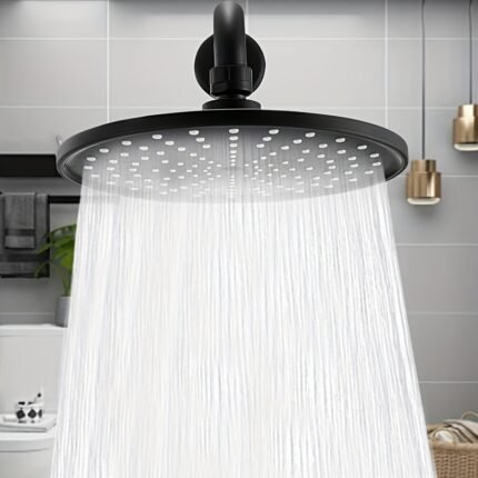 High Pressure Shower Head - TopSpray Large Sprinkler with Rain Shower Function, Durable Plastic Wall-Mounted Circular Design for Even Water Distribution, Classic Bathroom Accessory, Contemporary Bathroom