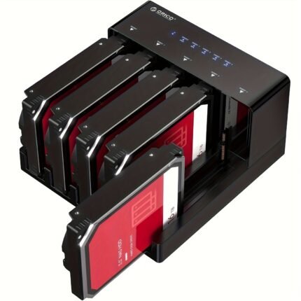 ORICO USB 3.0 5 Bay Hard Drive Docking Station with Offline Cloning 3.5 SATA Enclosure for HDD SSD, Expandable Storage up to 90TB Plug&Play, ABS Material, USB Power Mode, ≤36V Operating Voltage, No Battery Required, for Desktop & Laptop