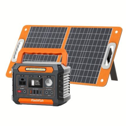 300W Portable Power Station & Solar Generator, 230.88Wh/62400mAh High-Capacity Battery with Pure Sine Wave AC Outlet, -C Fast, 12V Regulated DC Output,3 Compact & Lightweight for Camping, CPAP, Home Backup Power - Solar, Overload & Overheat, Multi-Voltage (110-240V) - Ideal for, Travel, Emergencies, RV, Boats, Construction Use, Portable Power Station With Solar Panel, Generator For Camping, Solar Generator With Panels Included, Portable Solar Power Station,