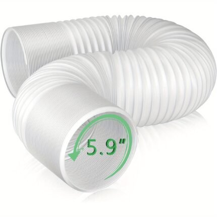 Flexible Air Conditioner Exhaust Hose, 5.9" Diameter Clockwise Air Conditioner Hose, Length up to 80", Compatible with Danyang and LG Air Conditioning Parts Portable Air Conditioner Exhaust Hose