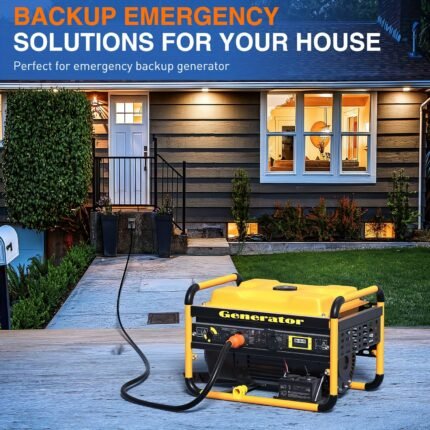 30 Amp 25FT Generator Extension Cord 125/250V 7500 Watt Heavy Duty 10 Gauge Pure Copper STW Wire ETL Listed 4 Prong L14 30P L14 30R Cable For Generator RV Camper Outdoor Use