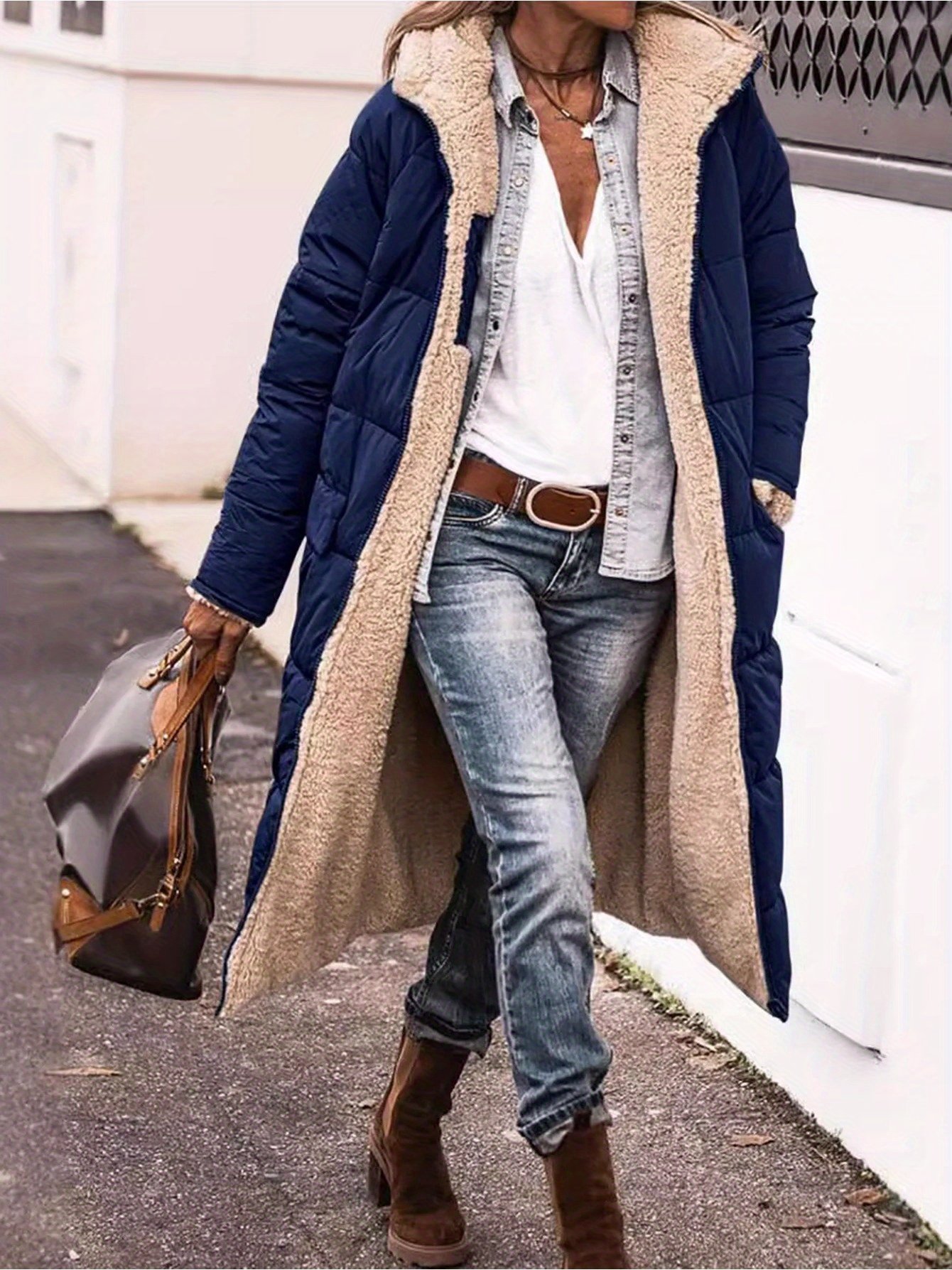 4d3b756b7973462886ad7f4bdda3f0be-goods.jpeg Autumn Winter Coats 2025 Women'S Retro Vintage Solid Color Plain Hooded Regular Fit Casual Coats - Image 1