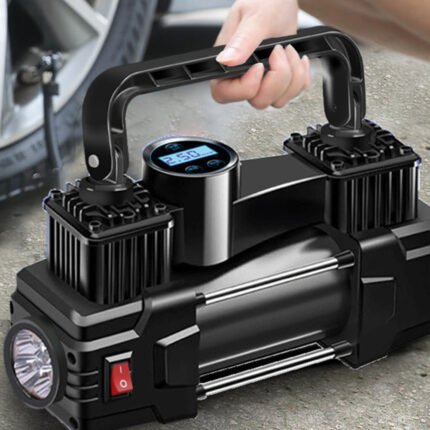 12V 150 PSI Car Air Pump Tire Inflator Portable Powerful Dual Cylinder Air Pump for Car Tires, Auto Accessories, Automatic Tire Pump with LED Digital Pressure Gauge, LED Light, Suitable for SUV, Truck, Car, Bicycle, Basketball, Lifebuoy, No Battery Required