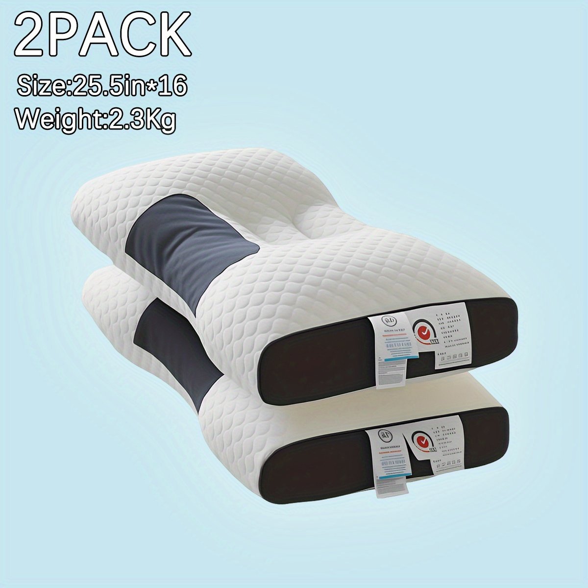 5266dd33055f4d899b051ad72c645b8f-goods.jpeg Buy One and Get One Free, A Total of 2 Soft Massage Neck Pillows for Couples-adjustable Ergonomic Support, High-quality Pillow Core, Detachable Sleeve, Comfortable Sleep, Father's Day Gift. - Image 1