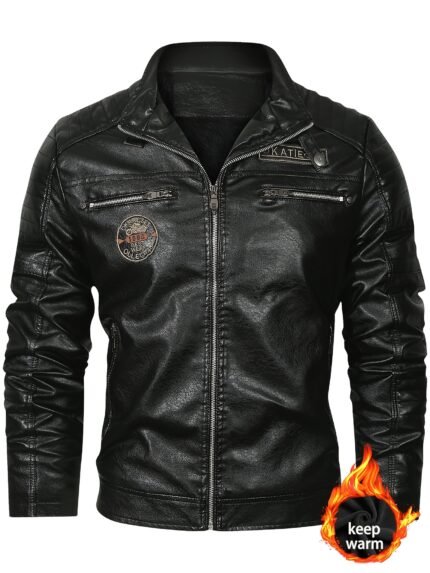 Men'S Casual Bomber Jacket - Brown, Stand Collar, Zipper Closure, Long Sleeve, Polyester Lining, Casual Wear, Casual Jacket | Stand Collar Jacket | Zippered Jacket