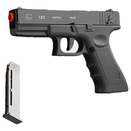 2025- New High-End Black Toy Handgun with Ejection Function And 20 Bullets, 1 Magazine And 6 Shells, Shooting Game And Outdoor Sports, Perfect Gift for Teenagers