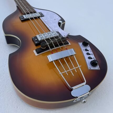 4 Strings Electric Jazz Bass Guitar AAA Flame Maple Back Red Fretboard HI-BB-PE