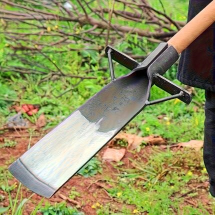 1pc Heavy-Duty Manganese Steel Garden Shovel with Long Handle & Wide Blade - Hardened Cutting Edge, Multi-Functional for Transplanting, Digging, Root Removal - Durable Outdoor Tool for Gardening, Landscaping, Yard Work, Garden Shovel Tool, Robust Tool Design, Sturdy Construction, Landscaping Equipment, Ergonomic Grip, Highquality Metal, DIY Enthusiasts