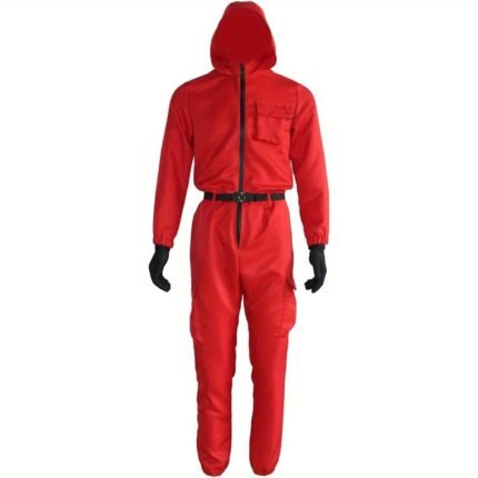 Men Red Jumpsuit Cosplay Costumes Red Suit Adult Outfit Halloween