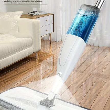 2-in-1 Spray Mop with Reusable Pads - Wet/Dry Cleaning & Disinfection for Floors, Hardwood, Tile, Linoleum, Vinyl - No Bend Design, Ergonomic Handle, Multi-Surface Floor Cleaner for Kitchen, Bathroom, Living Room, Bedroom, Patio, Mop for Floor Cleaning, Versatile Cleaning Tool, Modern Home Accessory, Durable Cleaning Pad, Easyclean Material, Highquality Spray, Busy Households