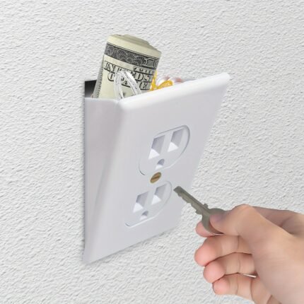 1pc Plastic Wall Safe Outlet Electric Socket Diversion - Covert Wall Safe Secret Compartment Secret Outlet Box for Storing Money & Jewelry - For Home Security - Ideal Gift for Parents & Travelers