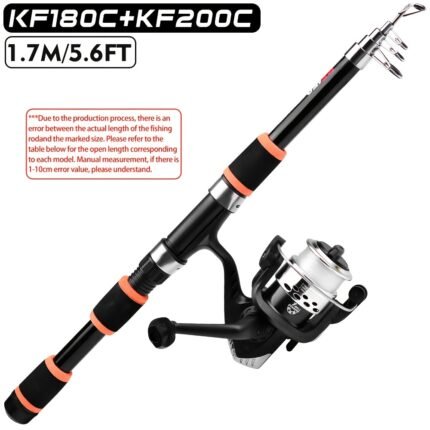 PROBEROS Telescopic Fishing Rod - Fast-Retracting Lightweight Baitcasting/Presharged Fishing Pole with, Glass Fiber Construction, Extendable Shaft for Freshwater/Saltwater Fishing - Ideal Gift for Anglers (4.9ft/5.6ft), Angler Equipment, Sleek Design, Durable Construction, Outdoor Sportsmen