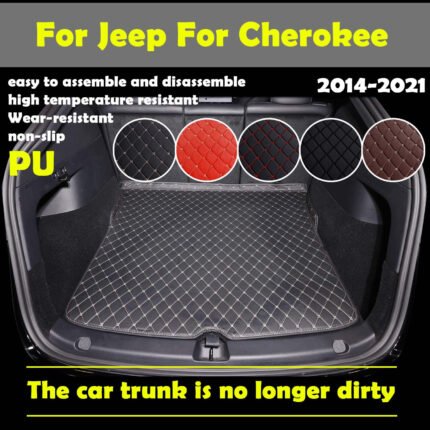 for Jeep for Cherokee 2014-2021 Three Layer PU Leather Stereo Full Coverage Anti-Slip Car Trunk Mat