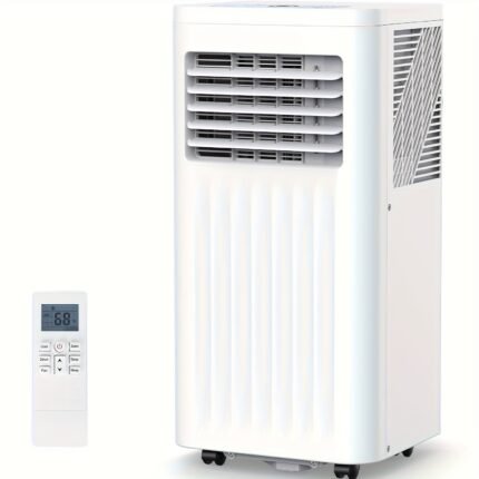 8, 000/10, 000 BTU Portable Air Conditioners, Portable AC Unit Cools Up to 450 Sq.ft with Remote, 4 Modes Room Air Conditioners with Digital Display/Swivel Wheels/Installation Kits/24H Timer, for Home, Office, Living Room, White