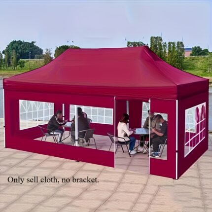 Extra Large Red/Blue Outdoor Tent Canopy, Durable Oxford Fabric, Foldable and Windproof, Transparent View Window, Multifunctional Suitable for Parties, Picnics, Outdoor Tent, No Stand Included, Suitable for Party Tents | Foldable Tent | Canvas, Suitable for Parties