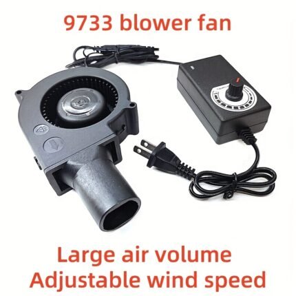 Heavy-Duty Portable Outdoor Camping Fan - Wide Voltage (12V-240V) with Speed Controller, Centrifugal Turbine Blower for Camping, BBQ, Workshop, Home, RV, Patio - Compact Design w/Power Cord - Ideal for Indoor/Outdoor Use, Bbq Accessory, Sleek Style, Durable Build, Workshop Users, Workshop Cooling, Modern Cooling, Sturdy Construction, Bbq Accessories