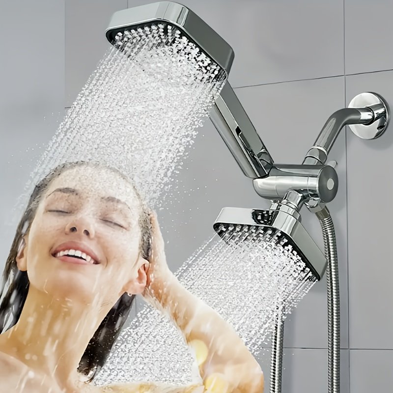 5aa3c4ba-313e-41fc-9112-54b2d1dbe4ae.jpg ABS Material Set, High Flow Shower Head And Hose Set, 2-in-1 Handheld Shower Head Set - Image 1
