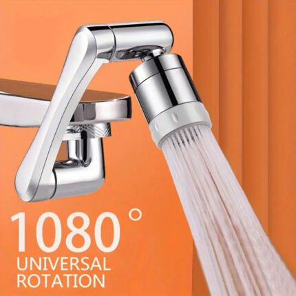 1pc Rotary Faucet Nozzle Extender - Adjustable Kitchen Sink Accessory with Ergonomic Design, Durable Plastic, Water-Saving Robotic Arm for Home Renovation & Holiday Gifts, Fit for All Faucets, Easy Installation, Kitchen Faucet Extender, Sleek Design, Highquality Plastic