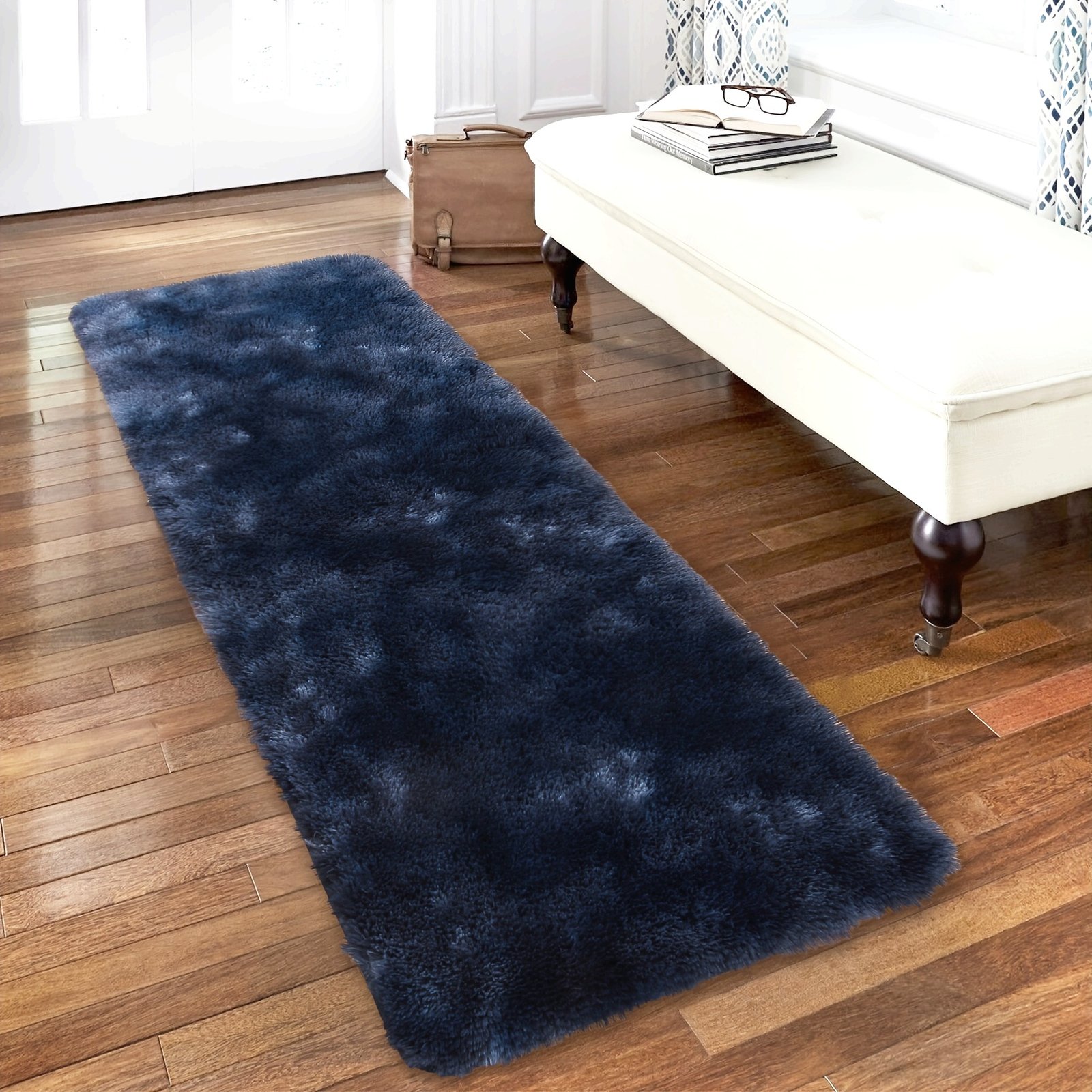 5b999997bf1cad7d6c647b402c38d6e1_N5artYPcmoM7L.jpg 1PC GlowSol Luxurious Soft Fluffy Rugs Tie-Dyed Shag Rug For Living Room Fuzzy Floor Mat For Bedroom Modern Area Rug Simple Solid Color Carpet Non-Slip Hallway Rugs Non-Shedding Easy To Clean Neutral Dorm Office Rugs Home Decor Navy Blue - Image 1