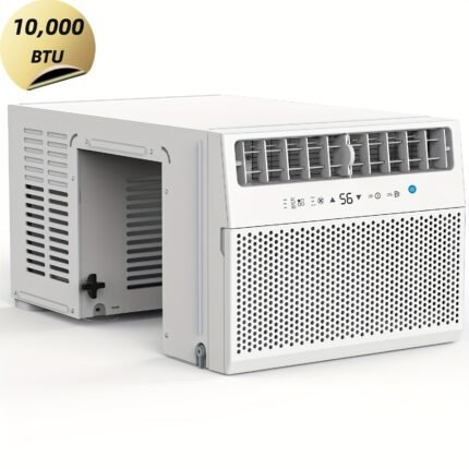 10000 BTU Quiet Window Air Conditioner with 6 Cooling Modes, 24H Timer, Energy-Saving Design, Full Window View & Remote Control - White, Small Window Air Conditioner, Portable Air Conditioner for Large Room, Air Conditioner Portable, Portable Air Conditioner, Small Air Conditioner for One Room, Sleek Design, Sturdy Build, Durable Construction, Guest Room Ac, Home Use