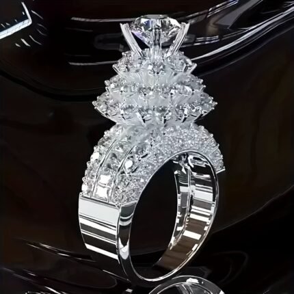 Elegant 925 Sterling Silver Engagement Ring for Women, Flower-Shaped 5A Zirconia Design, Platinum-Plated, Perfect for Daily Wear, Proposals, and Date Nights, Gift Box Included, Romantic Jewelry | Elegant Ring Design | Platinum Plated Ring, Engagement Rings