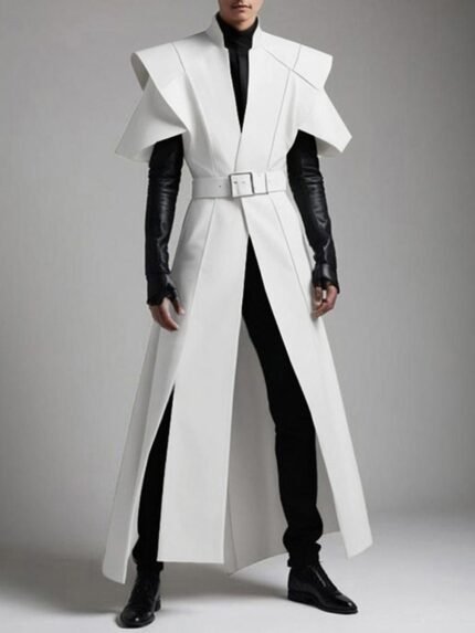 INCERUN Men's Asymmetrical Stand Collar Jacket with Adjustable Buckle & Split Hem - Lightweight Streetwear Hippy Style Vest, Machine Washable All-Season Casual Outerwear