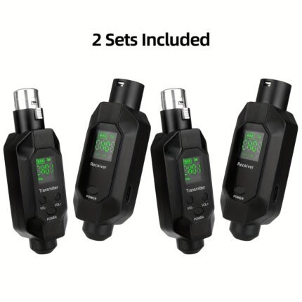 Two Sets of Black U3 Wireless Microphone Transmitters And Receivers.