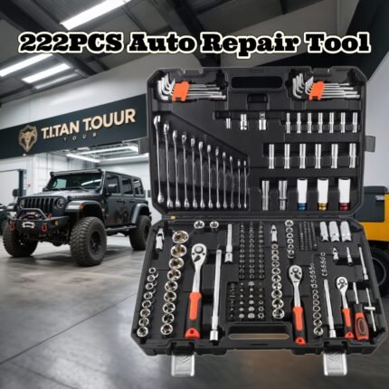 Latest High-end Professional 222pcs Set, Ratchet Tool Set - Multifunctional Car Repair Kit, 1/4 "+3/8"+1/2 "socket Set, Including Torque Wrench, Socket Set, And Essential Items for Portable Vehicle And Motorcycle Repair