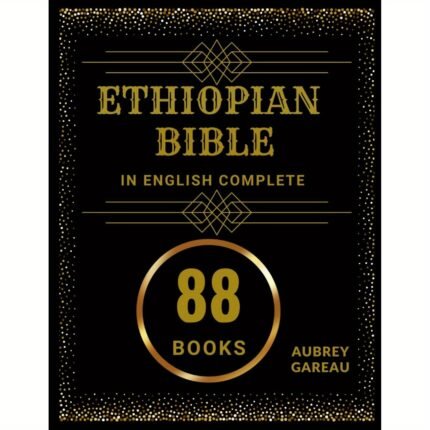 2D Flat, Ethiopian Bible Metal Poster - Complete English Translation with Amharic Script & 88 Books - Vintage Black & Golden Religious Wall Art for Home, Church, Office Decor - 7.87x11.81 Inch Durable Tin Sign, Perfect for Room Decor