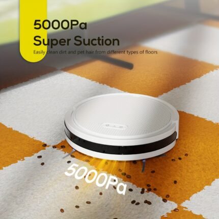 Robot Vacuum Cleaner, 4000Pa Powerful Suction, 4500mAh Battery, 120 Mins Runtime, Automatic Self-Charging, Wi-Fi/App/Alexa Control, Ideal for Pet Hair, Hard Floor And Low-Pile Carpet, White, Robot Vacuum And Mop, Robotic Vacuum Cleaner And Mop, Smart Home Cleaning, Pet Hair Removal, Modern Vacuum, Spacesaving Robot, Highperformance Motor, Long Battery Life, Selfcharging Robot, Smart Mop And Vacuum, Vacuum Cleaner For Home, Cleaning Robot, Robot Mop