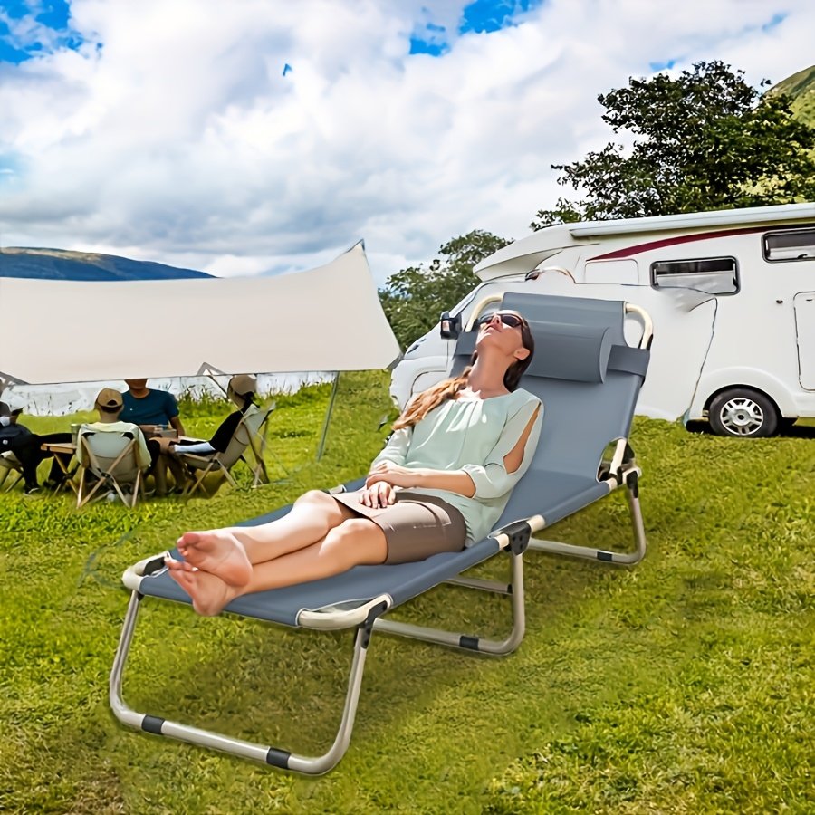 64b3a88e-da64-40dc-bf83-93a00faf3d7a.jpg Outdoor Folding Bed, Lightweight, Portable, Stable And Load-bearing, Suitable for Multiple Scenarios, Camping, Picnicking, Lunch Break. There Are Two Specifications: with Cushion And Without Cushion. Only for Outdoor Use. - Image 1