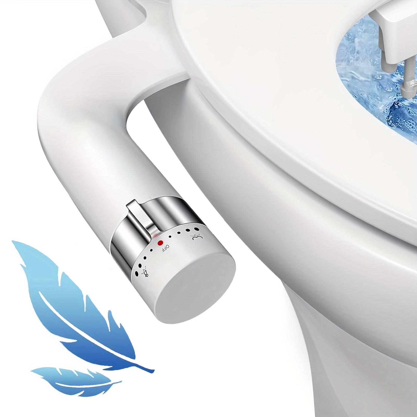 6518a007-d1be-4687-8eeb-b8777755a7c9.jpg Bidet Attachment For Toilet Ultra-Slim Bidets For Existing Toilets, Non-Electric Cold Water Bidet Toilet Seat Self-Cleaning Retractable Nozzles Bis For Toilets, Quick & Easy Installation Bidets, Hygienic Solution For Fresh Cleanliness - Image 1