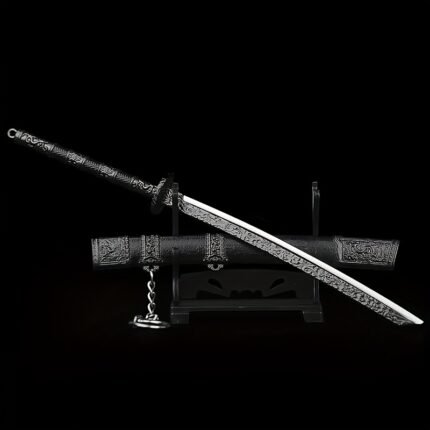 1pc CRAZYGORILLA Black Cold Weapon Model Accessory - Zinc Alloy Game Peripheral Model 8.66inch Metal Sword And Knife Model Handicraft Display Item - Game Peripheral Weapon Pendant - Large Sword Metal Handicraft Accessory Model, Uncut - Is a Beautiful Gift