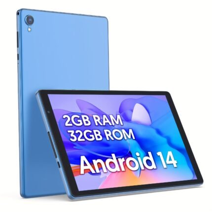Android 14 Tablet, 10 Inch 1280*800IPS, A133S CPU, Quad-core, 32GB ROM+2GB RAM, 2MP+2MP, 6000mAh Battery Long Life, Single Frequency WIFI6, Four Colors, Suitable for Office, Travel, Business Trips