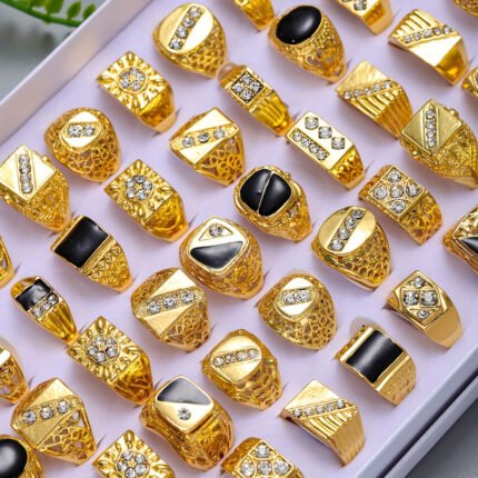 20pcs Rings Random Sizes and Styles for Casual Attire and Parties Perfect Holiday Gifts Durable, High-End Men's Rings