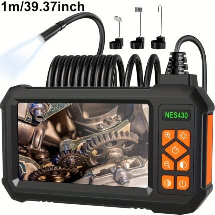 1pc BINAZON 1080P HD Borescope Camera with Light, 4.3" IPS Screen, IP67 Sewer Inspection Tool, 16.5ft Semi-Rigid Cord, Rechargeable Lithium Battery, Ideal for Drain Pipe Inspection, Sewer Maintenance | High Definition Camera | Durable Plastic Body, Sewer Inspection Camera