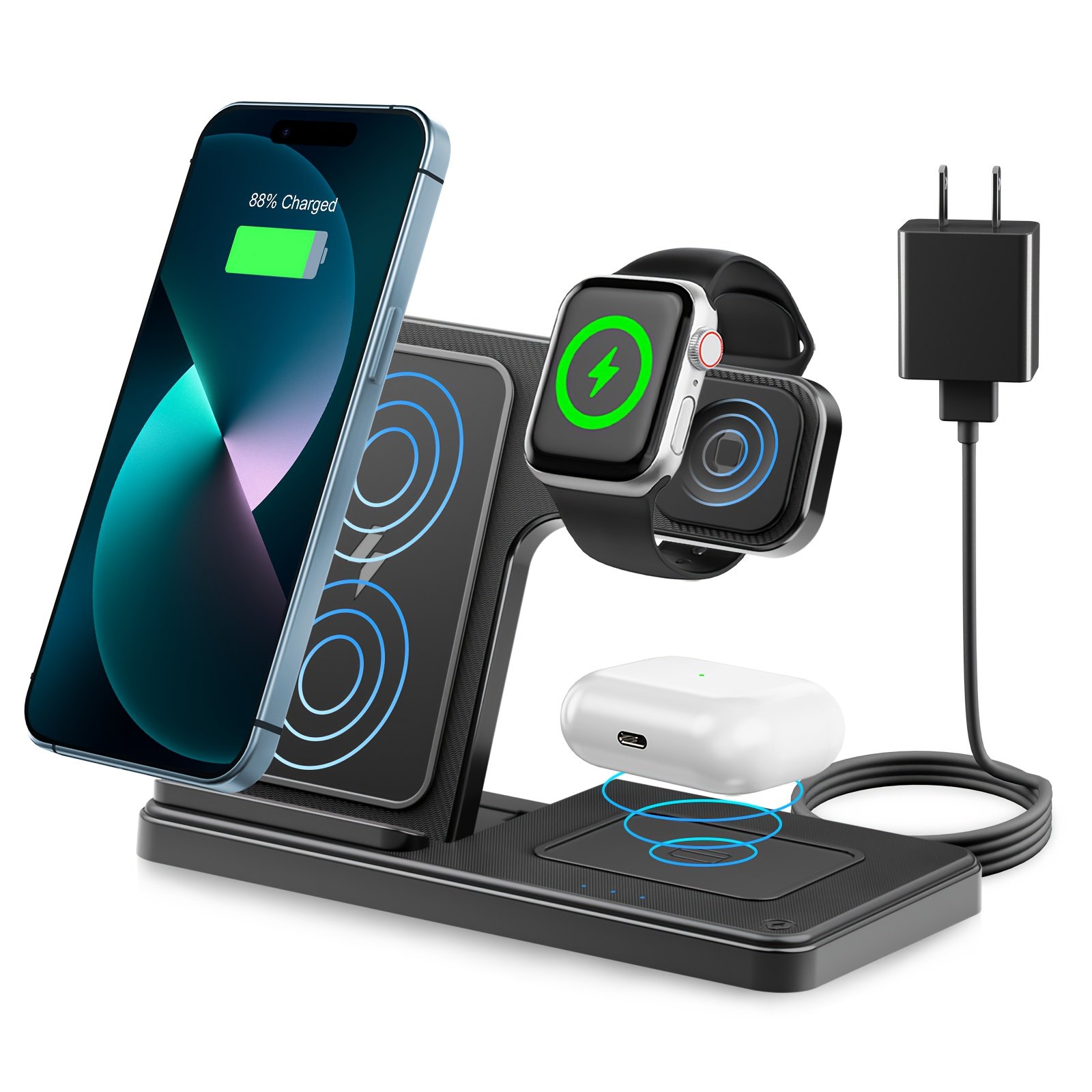 67e91e25-8482-4ef8-9210-1d50b83ca107.jpg Wireless Charging Station 3 in 1 Standard 15W for Mag-Safe Fast Wireless Charger Stand, for Iphone 17 16 15 14 13 12 11 X 8 Pro Max/Pro/Mini/Plus, for Iwatch Ultra 10/9/8 7/6/5/4/3/2 SE, for Airpods 4/3/2/Pro/Pro2 - Image 1