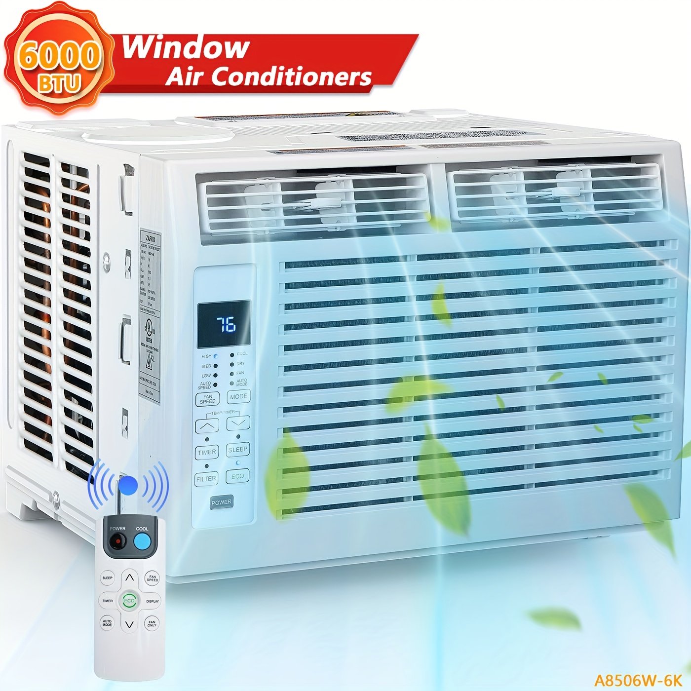 6810c34e-6d21-4f95-9eed-0832317faa65.jpg KNDKO Portable Window Air Conditioner, 5000/6000/8000/10000/12000 BTU ASHRAE, Cooling up to 550 Sq Ft. with 7 Modes, Quiet Remote Control, Energy-Saving Cooling System with Fan, Dehumidifier, Sleep Mode, Tower Fan 90° Oscillation and 12-Hour Timer - Image 1