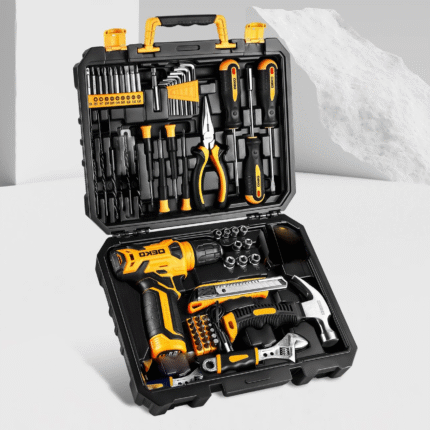 128PCS Power Tool Box Set With 8V Cordless Drill / Driver | Tape Measure | Wrench | Screwdriver and Utility Knife, All in One Hand Tools kit | Household Tool Set for Garden | DIY | Home Projects | Outdoor Repairs | Summer Camping | Gifts For Men / Women