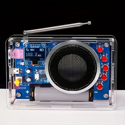 Radio DIY Kit 87-108MHz RDA5807 OLED Display Soldering Practice Assembly Electronics Making Kit Power Off Memory Automatic Search College High School Education Soldering Learning Teaching