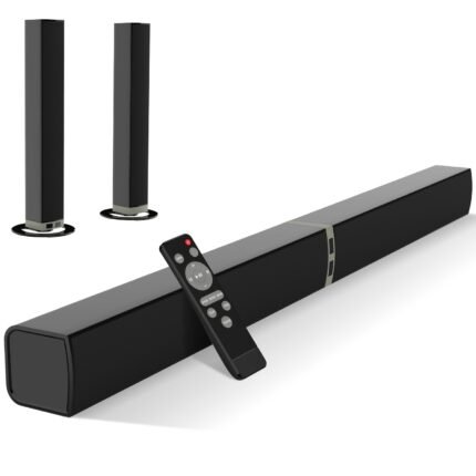 2 IN 1 TV Sound Bar, Sound Bars for Smart TV, 50W Wireless 2.0 Channel Home Audio Sound Bars with ARC/Optical/AUX Connection