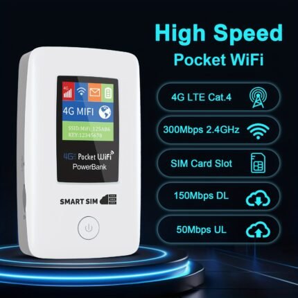 4G LTE WiFi Mobile Hotspot, USA & International WiFi Travel Portable Router, 6000mAh Battery +FREE SIM CARD