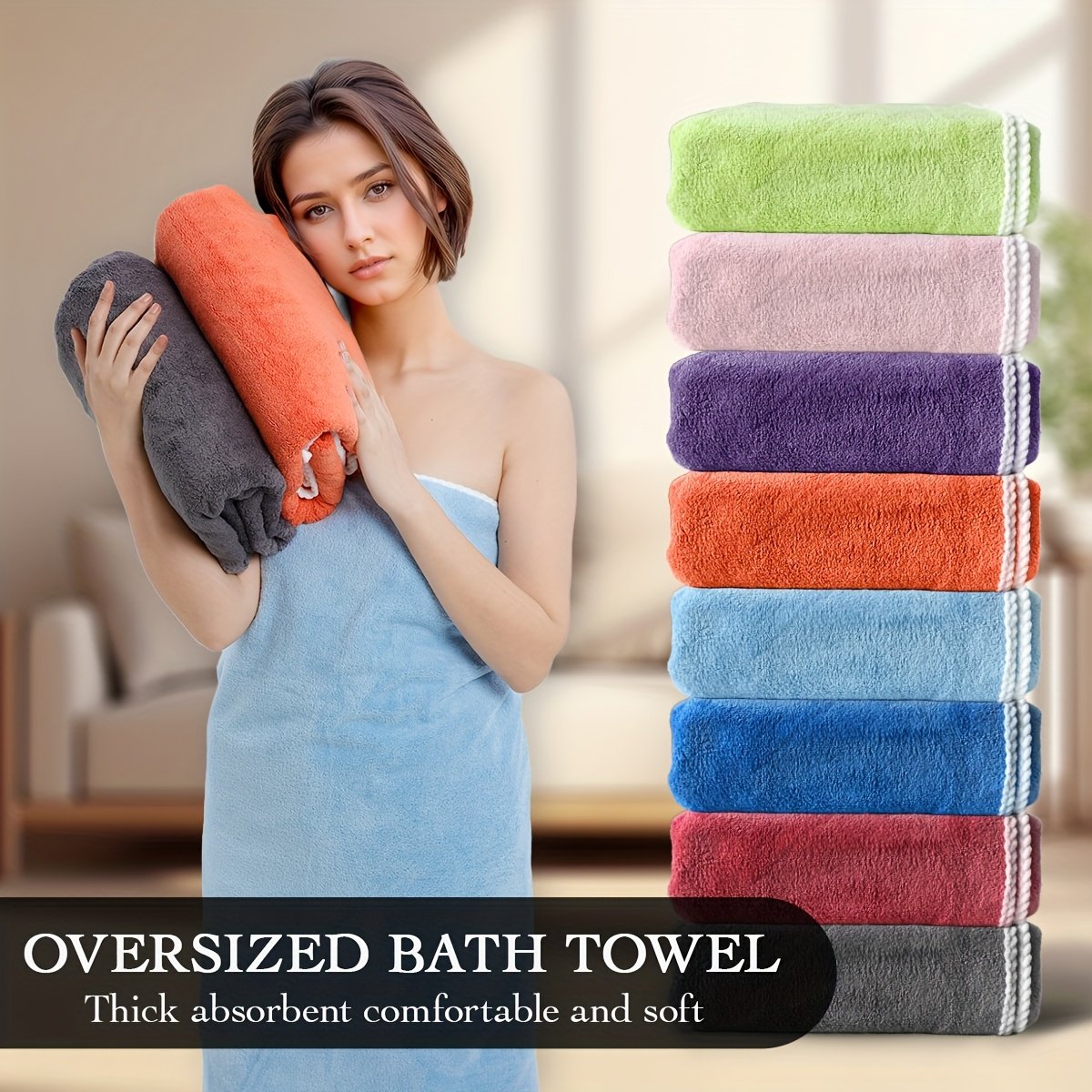 6c70170d-817a-4526-b8b6-19b912654eba.jpg Luxury Polyester Bath Sheet - Modern Woven Oblong Towel, Super Soft Space Theme, Solid Pattern, Extra Large & Ultra Absorbent - 290gsm - Image 1