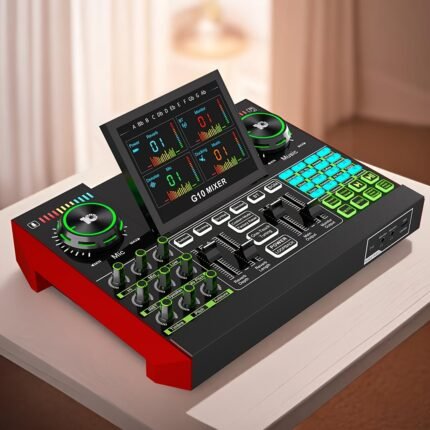 Tenlamp G10 Pro 5-Ch Audio Interface & DJ Mixer | 48V Phantom Power | USB Sound Card For PC/Phone Live Streaming, KTV, Gaming, Recording