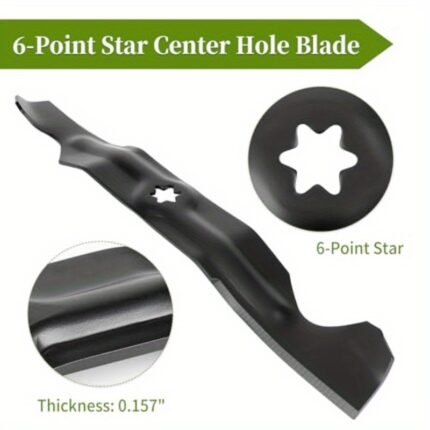 3-Pack Heavy-Duty Replacement Mower Blades - Compatible with Cub Cadet LTX1050 RZT50, Troy-Bilt Mustang 50, for 94205043C, 74204056, 94204056, 94204053 - Lawn Mower Blades for Residential/Commercial Use - Durable Metal Construction, Lawn Mower Accessories, Residential Lawn Care, Sleek Metallic Finish, Sharp Cutting Edge, Yard Maintenance, Precision Cutting, Sturdy Build, Landscaping Professionals