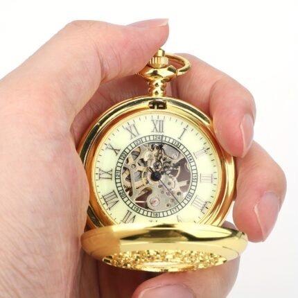 Automatic Mechanical Pocket Watch, Antique Hollow Luminous Face Mechanical Watch Key Chain, Mechanical  Pocket Watches, for Father's Day, Christmas, Valentine's Day, Birthday, Anniversary Gifts, Vintage Pocket Watch, Pocket Watches For Men, Pocket Watch And Chain, Vintage Watch