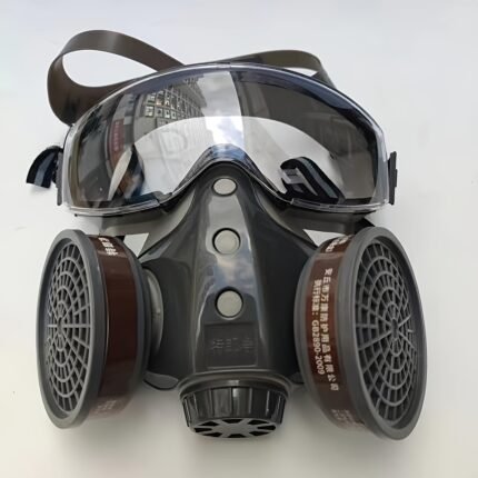 Reusable Full Face Respirator Mask with Safety Goggles - Hypoallergenic Material, Reusable Industrial Anti-Dust Paint Chemical Pesticide Protection Kit