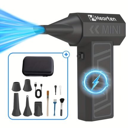 260000RPH Portable Turbo Fan | 4-Speed Adjustable | 2000mAh USB Fast Charging | Handheld Powerful Cooling Fan Suitable for Camping, Outdoor, Keyboard Cleaning | Men'S Tech Gift, Jet Washer High Pressure, Mini Fan, Pressure Washer Gun