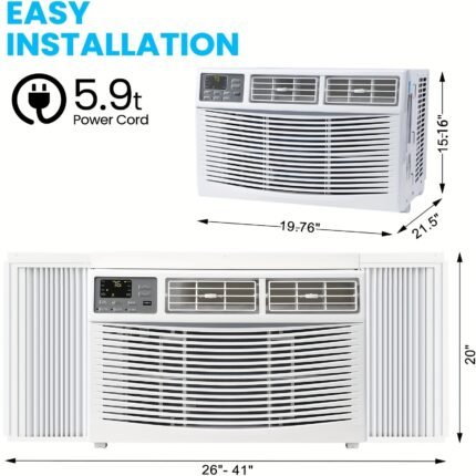 EUKER 12000btu Window Air Conditioner, Cooling Up To 550 sq.ft, Wall Mounted Window Ac Units For Rooms, Dehumidifier, Fan, Reusable Filter